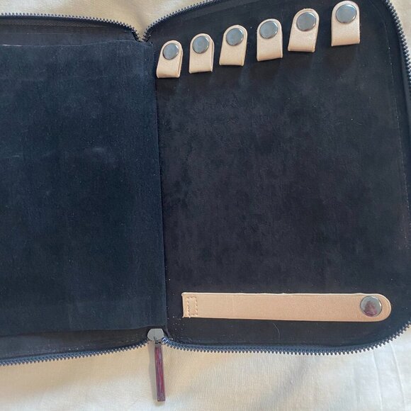 H‎ By Halston Shine Tan Zip Around Travel Jewelry Case Organizer Portfolio - Picture 7 of 7